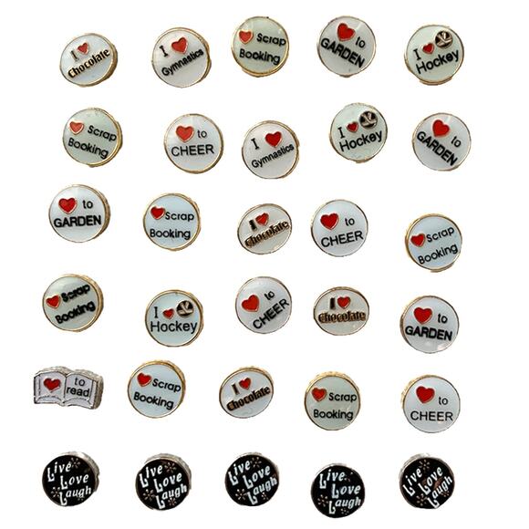 Lot 24+ Floating Locket Jewelry Charms I ❤️ Hobbies, Activities, Sports NEW - Picture 5 of 6